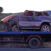 Coche siniestrado en el accidente entre Mohedas de Granadilla y La Pesga