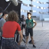 Momento del rodaje en Cáceres del corto "El amor amenazado".