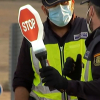 Control de la policía nacional en la entrada de Cáceres