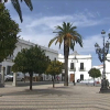 Imagen de la Plaza de España de Los Santos de Maimona