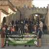 Concentración de hosteleros esta mañana en la Plaza Mayor de Cáceres