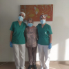  Terapeuta ocupacional Isela Sanabria, Ana Llerena  y la fisoterapeuta Luisa García. Hospital Casa Verde  Mérida.