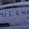 Nieve en un coche en Montánchez