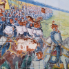 Imagen del mural de Alfonso IX dañado