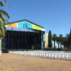 Imagen del escenario del Alcazaba Festival, esta mañana 