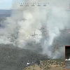 Imagen del incendio desde un helicóptero con bastante humo