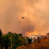 Helicóptero trabajando en la extinción del incendio de Málaga