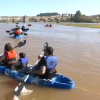 Paseos solidarios en kayak en el Guadiana por el síndrome de Rett