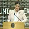 La portavoz de la Junta de Extremadura, Isabel Gil Rosiña, en rueda de prensa