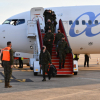 Soldados de la Brigada Extremadura XI aterrizan en Badajoz procedentes de Letonia
