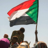 Sudaneses durante un golpe de estado en su país.