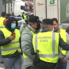 Guardia Civil y piquetes de transportistas