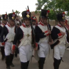Soldados de las tropas francesas de Napoleón desfilando por La Albuera para recrear su Batalla.