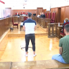 Los dos acusados en sala de la Audiencia Provincial de Badajoz 