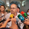 El director general de Política Forestal, Pedro Muñoz, atiende a los medios en Badajoz