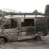 Furgoneta quemada por incendio en Villanueva de la Vera