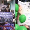 Miembros de diversos colectivos manifestando su punto de vista sobre la regulación sobre el derecho al aborto en España