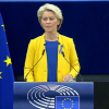 La presidenta de la Comisión Europea, Ursula Von der Leyen, ante el plenario del parlamento europeo donde ha anunciado las medidas de ahorro energético.