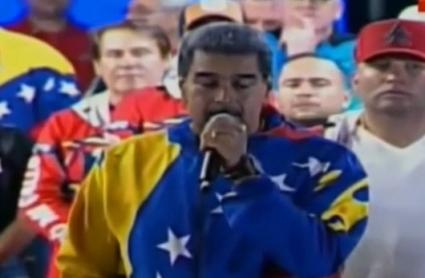 Nicolas Maduro, tras proclamar los resultados que le dan por vencedor