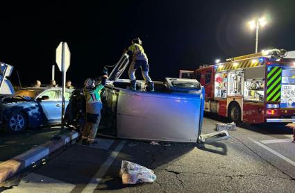 Aparatoso accidente cerca del Hospital de Tierra de Barros