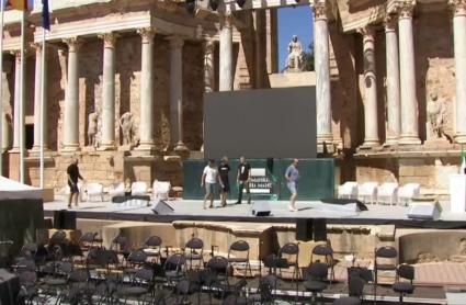 Preparativos en el Teatro Romano