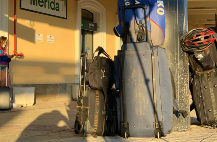 Maletas en la estación de tren de Mérida