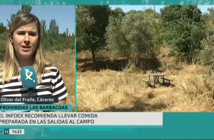 María José Barrantes informa de las prohibiciones en el campo durante el período de peligro alto de incendios en la región