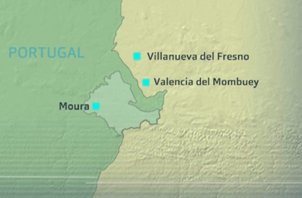 Mapa del concejo de Moura, en Portugal