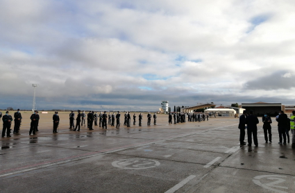 Las tropas, en formación para recibir a Felipe VI