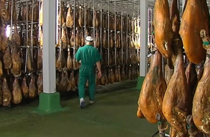 Secadero de jamones ibéricos en Extremadura.