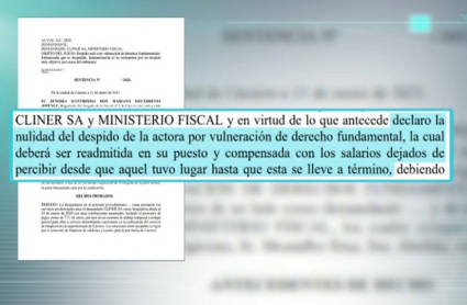 Sentencia por la que deben readmitir a una trabajadora