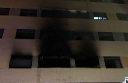 Incendio calle Valentín Falcato de Badajoz