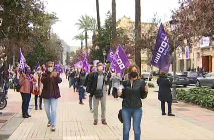 Concentración convocada por CCOO hoy frente a la Delegación del Gobierno en Badajoz 