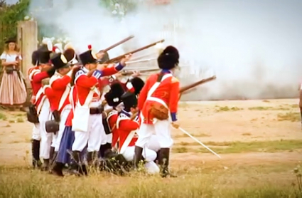 Un momento de la recreación histórica de la batalla de la Albuera