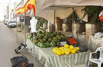 Puesto de melones en Almendralejo