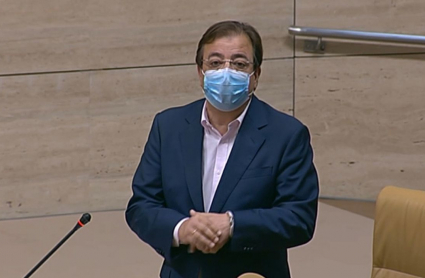 Guillermo Fernández Vara, durante su intervención en la Asamblea de Extremadura