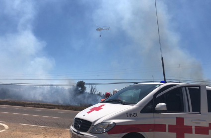 Efectivos desplazados al incendio. 