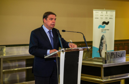  El ministro de Agricultura, Pesca y Alimentación, Luis Planas, durante la clausura del III Encuentro de los Mares, en Marbella (Málaga)