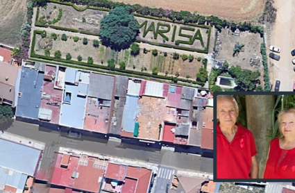 El nombre de Marisa visible desde el aire junto a los protagonistas de la historia