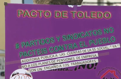 Pancarta de una de las protestas de jubilados y pensionistas extremeños