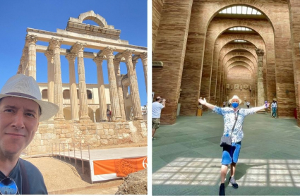 Carlos Latre en el Templo de Diana y en el Museo Nacional de Arte Romano