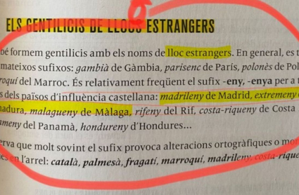 Fragmento del libro de texto que ha generado la polémica