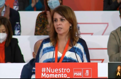 Adriana Lastra en el congreso del PSOE de Extremadura