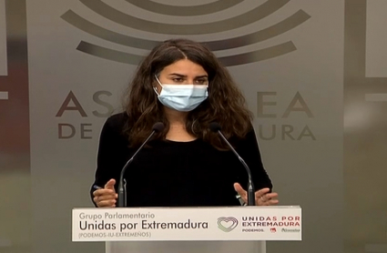 Irene de Miguel, en la rueda de prensa de la Junta de Portavoces