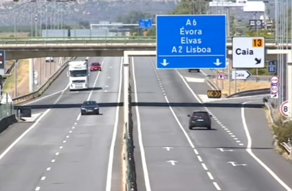 Acceso a Portugal por carretera a través de la frontera de Caya, en Badajoz.