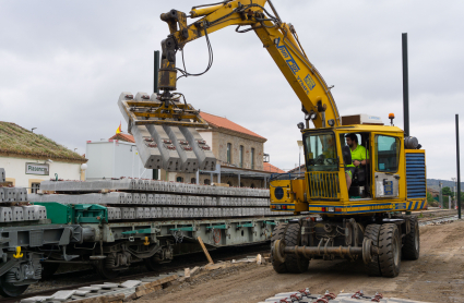 Trabajos de renovación de la vía entre Monfragüe y Plasencia