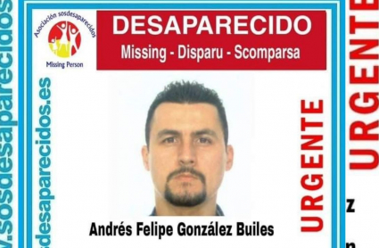 Cartel desaparición Andrés Felipe González Builes