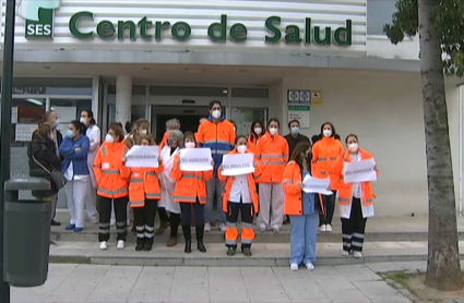 Prptesta de sanitarios en Navalmoral de la Mata