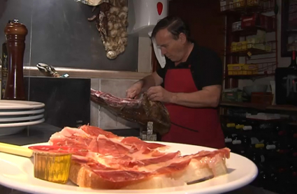 Tostada de jamón en la Venta El Culebrín de Monesterio