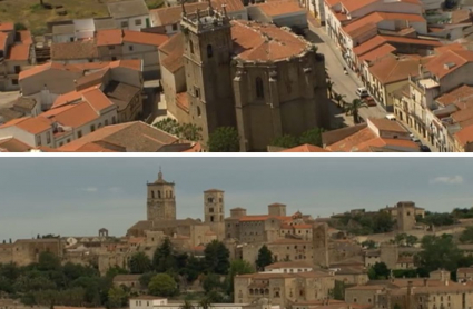 Vistas aéreas de Casar de Cáceres y Trujillo